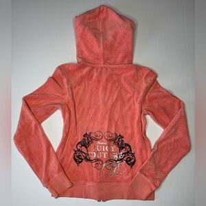 Vintage Juicy Couture 2011 Terry Cloth Hoodie Pink Medium Y2K